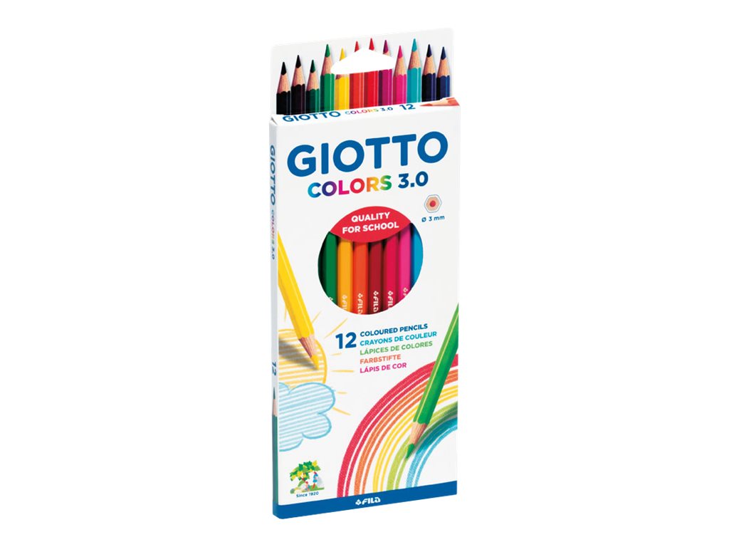 GIOTTO Colors 3.0 - 12 Crayons de couleur 