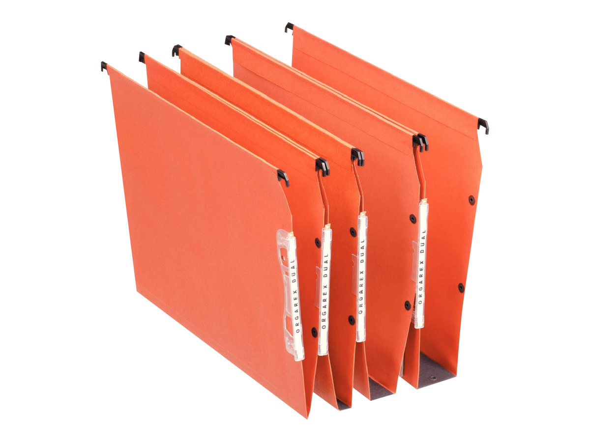 Esselte Dual - 25 Dossiers suspendus pour armoires - fond V - orange