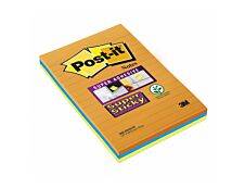 Post-it - 3 Blocs notes Super Sticky - grand format 101 x 152 mm
