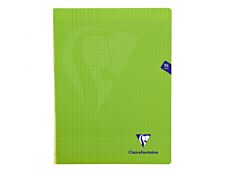 Clairefontaine Mimesys - Cahier polypro 24 x 32 cm - 96 pages - grands carreaux (Seyes) - vert