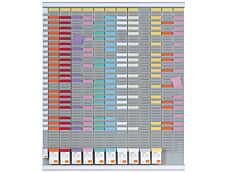 Nobo - Planning annuel à fiches T - 13 colonnes - 80 x 96 cm