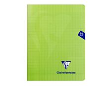 Clairefontaine Mimesys - Cahier polypro 17 x 22 cm - 96 pages - grands carreaux (Seyes) - vert