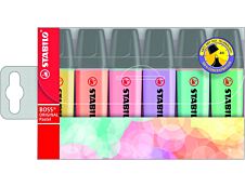 STABILO BOSS ORIGINAL Pastel - Pack de 6 surligneurs - couleurs assorties