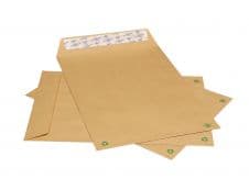 La Couronne - 250 Pochettes Enveloppes recyclées - C4 229 x 324 mm - 90 gr - fenêtre 110x50 mm - brun - bande auto-adhésive