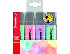 STABILO BOSS ORIGINAL Pastel - Pack de 4 surligneurs - couleurs assorties