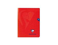 Clairefontaine Mimesys - Cahier polypro 17 x 22 cm - 96 pages - grands carreaux (Seyes) - rouge