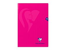 Clairefontaine Mimesys - Cahier polypro A4 (21x29,7 cm) - 96 pages - grands carreaux (Seyes) - rose
