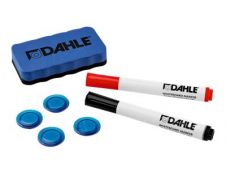 DAHLE - Kit d’effaçage comprenant 1 brosse magnétique + 4 aimants 30 mm + 2 marqueurs