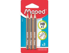 Maped Black'Peps - Pack de 3 mini crayons graphite