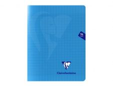 Clairefontaine Mimesys - Cahier polypro 17 x 22 cm - 96 pages - grands carreaux (Seyes) - bleu