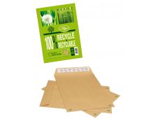 La Couronne - 10 Pochettes Enveloppes recyclées C4 229 x 324 mm - 90 gr - sans fenêtre - brun - bande auto-adhésive