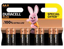 DURACELL 100% Plus offre spéciale - 8 piles alcalines - AA LR06 
