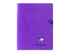 Clairefontaine Mimesys - Cahier polypro 17 x 22 cm - 96 pages - grands carreaux (Seyes) - violet