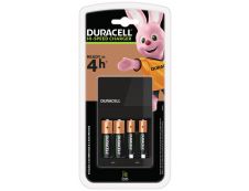 DURACELL CEF14 - Chargeur pour piles rechargeables AA/AAA - 2 piles AA 1300 mAh et 2 piles AAA 750 mAh inclues