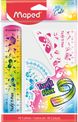Maped Twist'n Flex Mini Cute - Mini kit 3 instruments (règle, équerre et rapporteur)