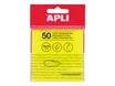 Apli - Notes adhésives - 50 feuilles - 75 x 75 mm - transparentes jaune