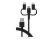 Bigben Connected - Câble 3 en 1 USB A/micro USB & USB C & Lightning - 1.2 m - noir
