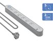 Bigben - Multiprise parafoudre 5 prises B - Grise et Blanche