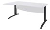 Bureau droit IDRA - Vague à gauche - L140 cm - Pieds anthracite - plateau Blanc