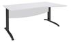 Bureau droit IDRA - Vague à droite - L160 cm - Pieds anthracite - plateau Blanc