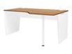 Bureau compact 90° à droite YES ! - 160 cm - Pieds panneaux fixes - Merisier