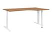 Bureau compact 90° à droite YES ! - 160 cm - Pieds ajustables blancs - Merisier