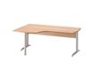 Bureau compact à gauche JAZZ+ - 180 cm - Pieds métal - Hêtre ambré