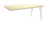 Bureau simple STEELY - L120 cm - Bureau suivant - Pieds blanc - plateau imitation Erable