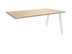 Bureau simple STEELY - L160 cm - Bureau suivant - Pieds blanc - plateau imitation Chêne clair