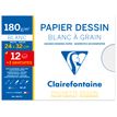 3329680961775-Clairefontaine - Pochette papier à dessin  - 15 feuilles (dont 3 gratuites) - 24 x 32 cm - 18-P_96177_1-0