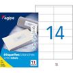3270241190083-Apli Agipa - 1400 Étiquettes adhésives blanches multi-usages - 105 x 42 mm - coins droits - réf 1190--0