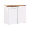Rangement bas YES ! - L80 x H74 x P42 - 2 portes - Façade blanche - Dessus merisier