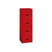 Classeur 4 tiroirs pour dossiers suspendus - 125,6 x 40 x 40 cm - rouge