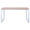 3700339878048-Bureau droit MT1 Elégance - L160 x P67 x H75 cm - pieds blancs - plateau imitation hêtre-P_400004667_2-1