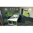 3700339874101-Bureau droit MT1 Elégance - L160 x P67 x H75 cm - pieds blancs - plateau blanc chants ver-P_400004669_2-1