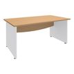 3253310174870-Bureau droit DUAL - L120 - Pieds blanc - plateau imitation Hêtre-P_400008974_1-0