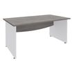 3253310174900-Bureau droit DUAL - L120 - Pieds blanc - plateau imitation Chêne gris-P_400008980_1-0