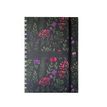 Agenda spiralé à élastique Flowers - 1 semaine sur 2 pages - 15 x 21 cm - bleu nuit - Oxford