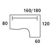 3253310106659-Bureau compact à droite DUAL - L160 cm - Pieds alu - plateau imitation Merisier (Pieds de renfort ou caisson bout de bureau obligat-P_400009050_2-1