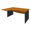 3253310106727-Bureau compact à gauche DUAL - L160 cm - Pieds Anthracite - plateau imitation Merisier (Pieds de renfort ou caisson bout de bureau obligat-P_400009066_1-0