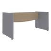3253310175624-Bureau compact à gauche DUAL - L180 cm - Pieds blanc - plateau imitation Erable (Pieds de renfort ou caisson bout de bureau obligat-P_400009109_5-3