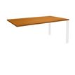 Bureau simple IRIS - L180 cm - Plan suivant - Pieds blanc - plateau imitation Merisier