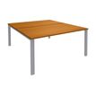 Bureau Bench IRIS - L140 cm - Plan de départ - Pieds aluminium - plateau imitation Merisier
