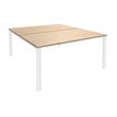 0404000121800-Bureau Bench IRIS - L160 cm - Plan de départ - Pieds blanc - plateau imitation Chêne cla-P_400012180_1-0