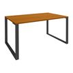 Bureau droit LOFTER - L120 cm - Plateau imitation Merisier - pied Carbone