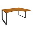 0404000123422-Bureau compact LOFTER - L180 cm - Retour à droite - Plateau imitation Merisier - pied Carbone - (pied de renfort obligat-P_400012342_1-0