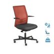 Fauteuil de bureau EQUIS - accoudoirs en option - dossier rouge tuile siège noir