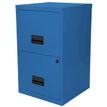 Classeur 2 tiroirs pour dossiers suspendus - 66 x 40 x 40 cm - bleu