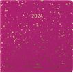 Agenda Céleste - 1 semaine sur 2 pages - 16 x 16 cm - fuchsia/or - Oberthur