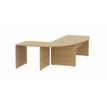 Bureau manager MOKA - avec angle et retour - L260 x P177 cm - plateau arqué - imitation chêne clair